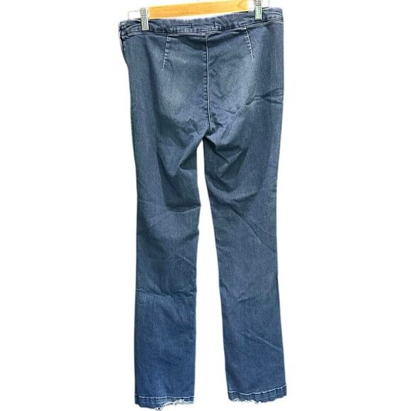Free People Low Rise Split Hem Y2K Boho Coastal Cowgirl Pull On Flared Jeans 28 - Picture 4 of 14